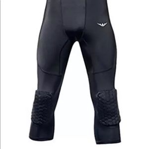 Sports Compression Pants Honeycomb Knee Pads